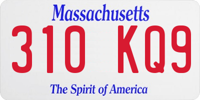 MA license plate 310KQ9