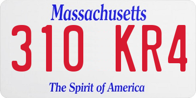 MA license plate 310KR4
