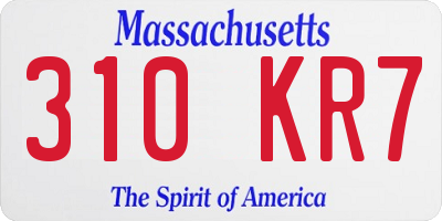 MA license plate 310KR7