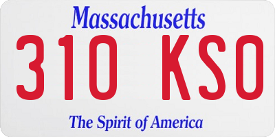 MA license plate 310KS0