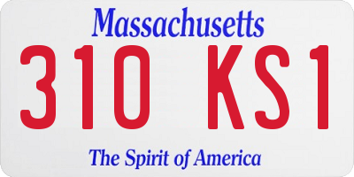 MA license plate 310KS1