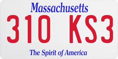 MA license plate 310KS3