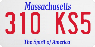MA license plate 310KS5