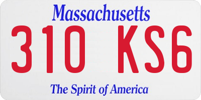 MA license plate 310KS6