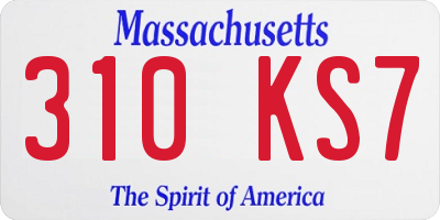 MA license plate 310KS7
