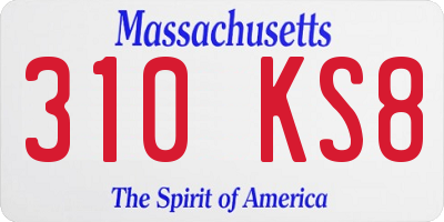 MA license plate 310KS8