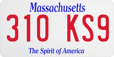 MA license plate 310KS9