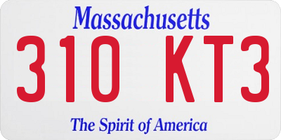 MA license plate 310KT3
