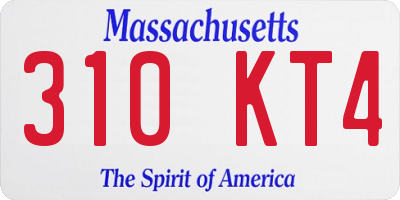MA license plate 310KT4
