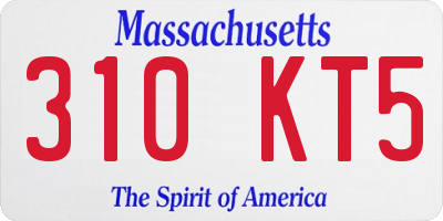 MA license plate 310KT5