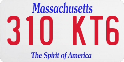 MA license plate 310KT6