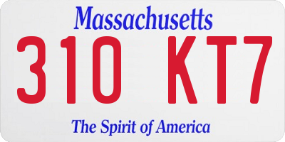 MA license plate 310KT7