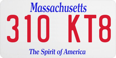 MA license plate 310KT8