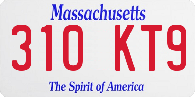 MA license plate 310KT9
