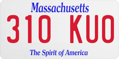 MA license plate 310KU0