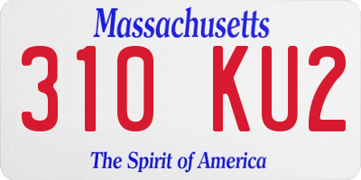 MA license plate 310KU2
