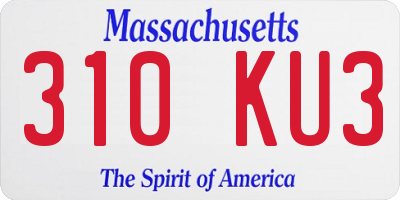 MA license plate 310KU3