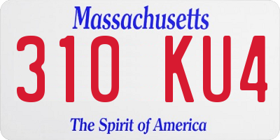 MA license plate 310KU4