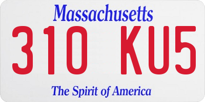 MA license plate 310KU5