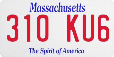 MA license plate 310KU6