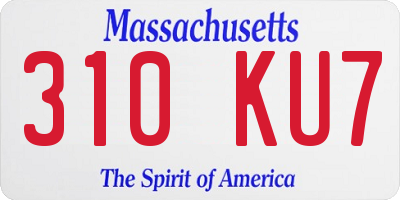 MA license plate 310KU7