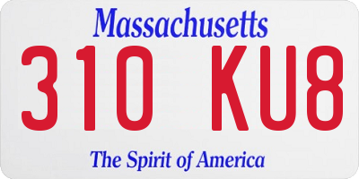 MA license plate 310KU8