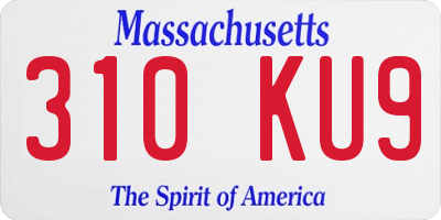 MA license plate 310KU9