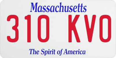 MA license plate 310KV0