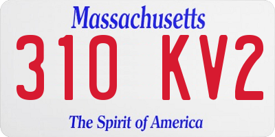 MA license plate 310KV2