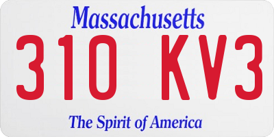 MA license plate 310KV3
