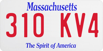 MA license plate 310KV4