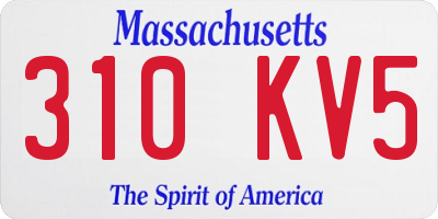 MA license plate 310KV5