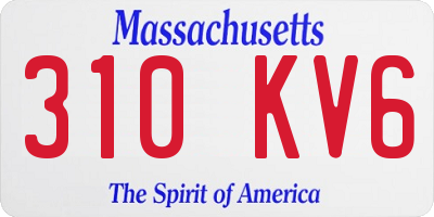 MA license plate 310KV6