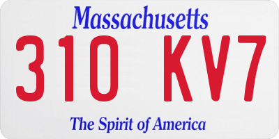 MA license plate 310KV7