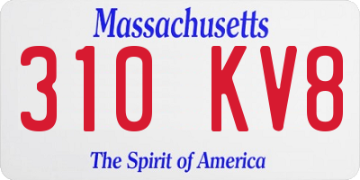 MA license plate 310KV8