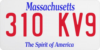 MA license plate 310KV9