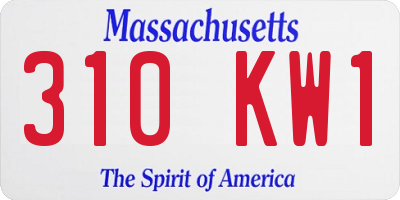 MA license plate 310KW1