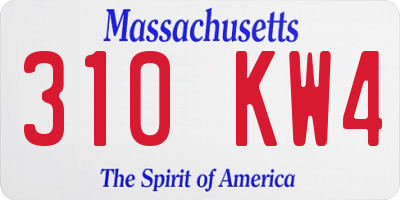 MA license plate 310KW4