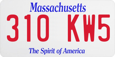 MA license plate 310KW5