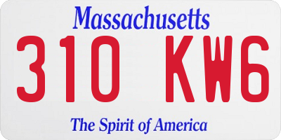 MA license plate 310KW6
