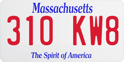 MA license plate 310KW8