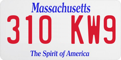 MA license plate 310KW9