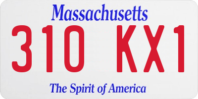 MA license plate 310KX1