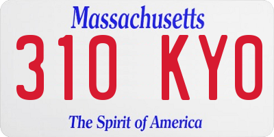 MA license plate 310KY0