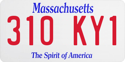 MA license plate 310KY1