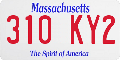 MA license plate 310KY2