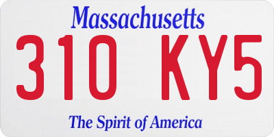 MA license plate 310KY5