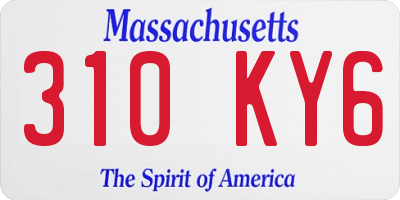MA license plate 310KY6