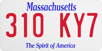 MA license plate 310KY7