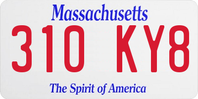 MA license plate 310KY8